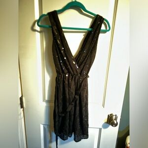 Black sequin sleeveless mini dressss